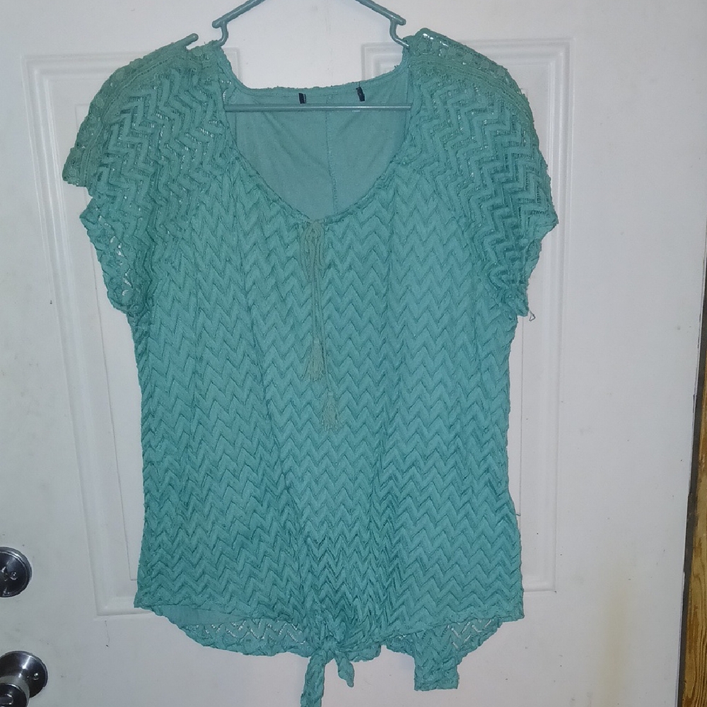 Women's Teal Lace Top